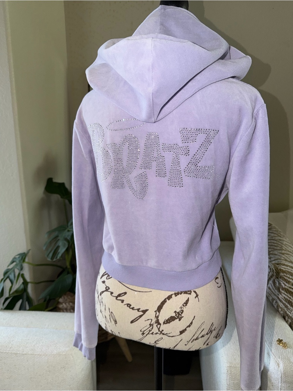 Bratz Lilac Velour Hoodie Jacket with Crystal Logo